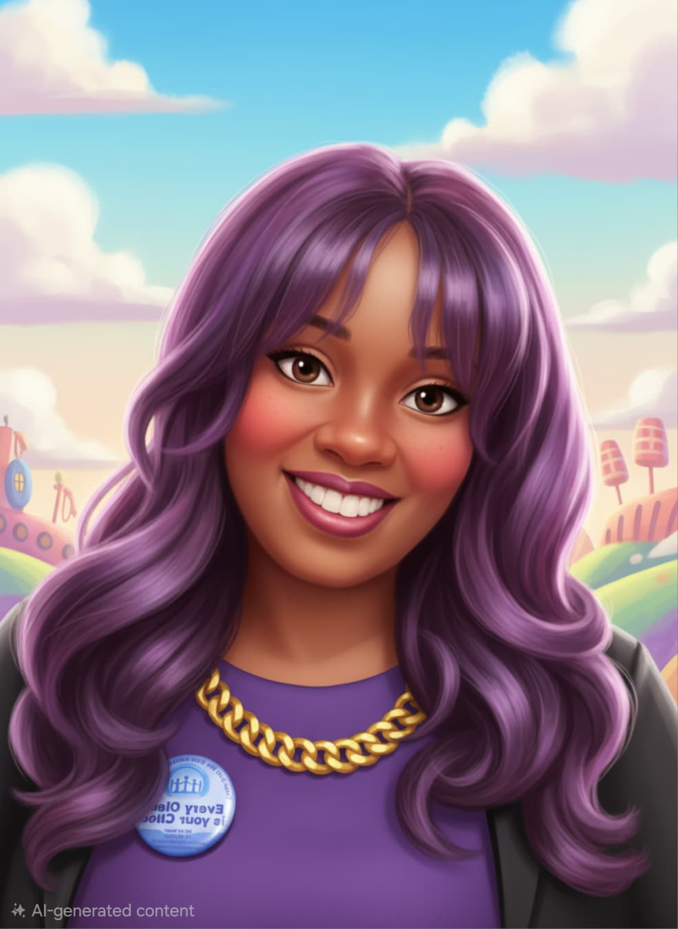 Illustrated portrait of Chidi, founder of Purple Love
